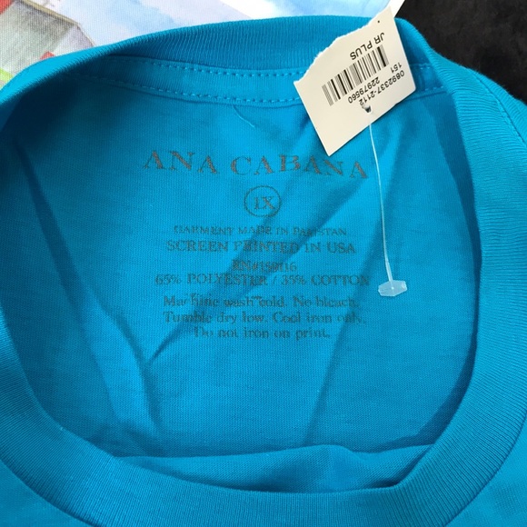 NWT Ana Cabana Blue SS Tee Be The Good Jr Plus Size Block Letters - Picture 6 of 10
